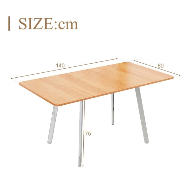 MDF Spisebord - 140 x 80 cm - velegnet til 4 til 6 personer - natur