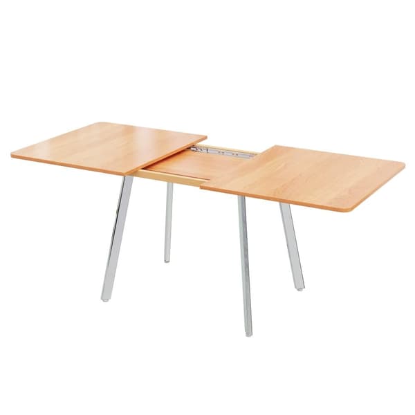 Utdragbart matbord tillverkat av MDF - 140/180 x 80 cm - lämpligt för 4 till 6 personer - naturfärgad