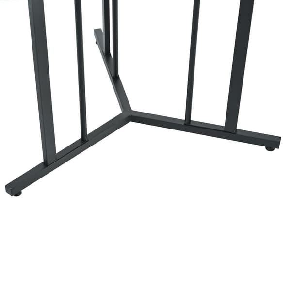 Spisebord 140 x 80 cm med justerbare ben - Metalstruktur - Finér med marmoreffekt - Hvid og sort