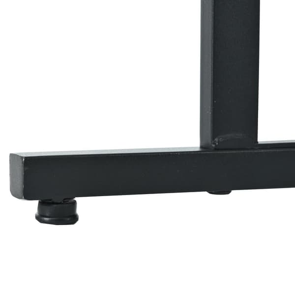 Spisebord 140 x 80 cm med justerbare ben - Metalstruktur - Finér med marmoreffekt - Hvid og sort