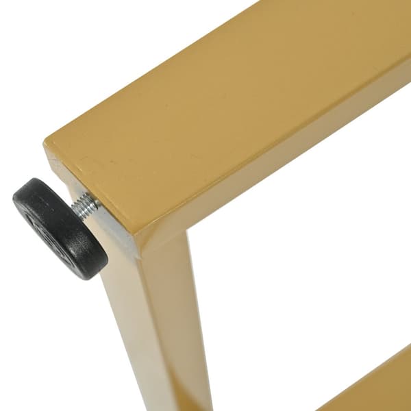 Spisebord 140 x 80 cm - Metalstruktur - Finér med marmoreffekt - Hvid og guld