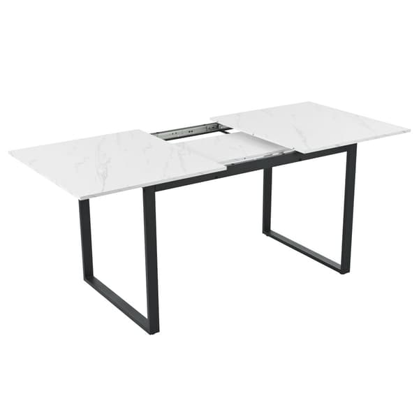 Multifunktionellt utdragbart matbord - Industriell stil - Vit