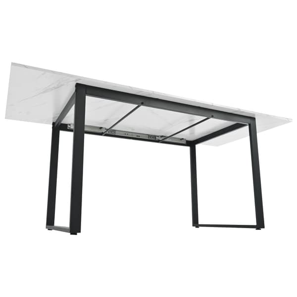 Multifunktionellt utdragbart matbord - Industriell stil - Vit