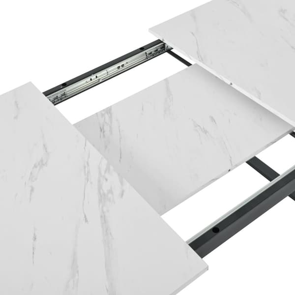 Multifunktionellt utdragbart matbord - Industriell stil - Vit
