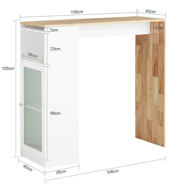 Barbord, FWT99-WN, 108x40x105 cm, Brun