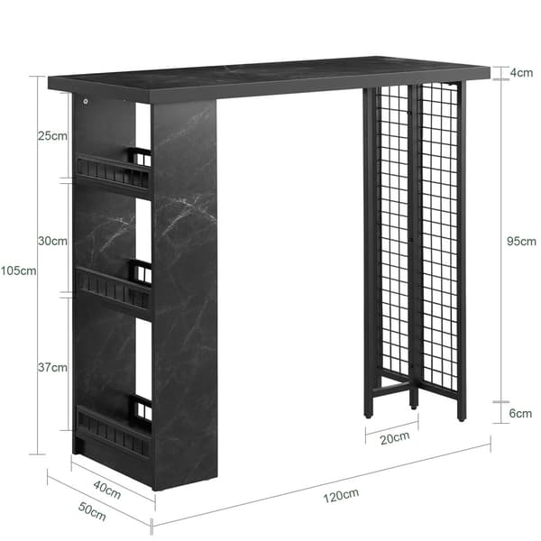 Barbord, FWT100-SCH, 120x50x105 cm, Brun