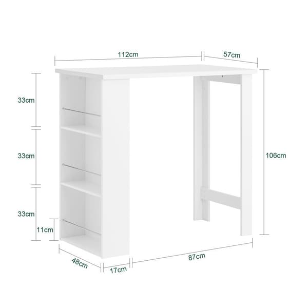 Barbord, FWT17-W, 57x107x112 cm, Vit