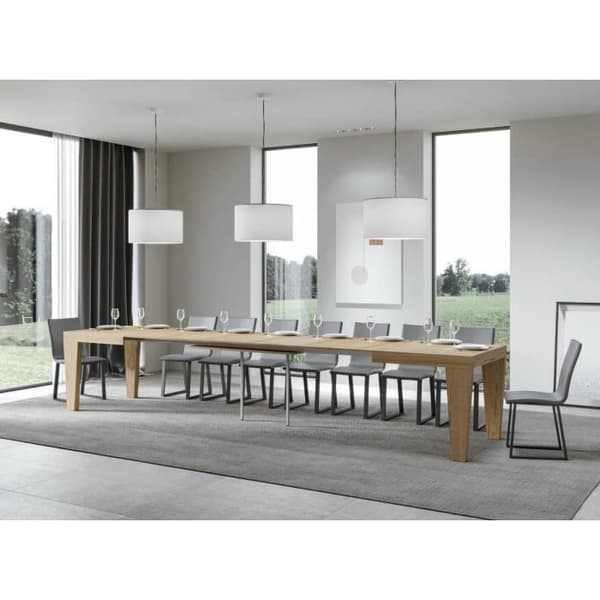 Utökningsbart bord 6 till 20 platser i naturligt ek Kristo 180 till 440 cm 2 ben