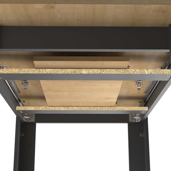 Utdragbar bord - CRAFT - Rektangulär - Dekor av melamin ek hamilton och matt svart - 6 platser - 160 / 200 x 90 cm - DEMEYERE