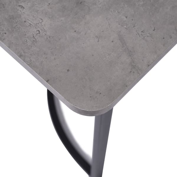Matbord 140 x 80 cm med justerbara ben - Metallstruktur - Fanér med marmormönster - Grå och svart