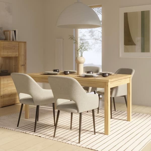 Utsträckt matbord med synkroniserad öppning - COMO - Ek - Rektangulär - 160/207 x 90 x 76,6 cm