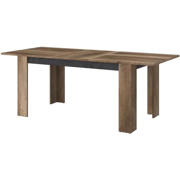 Utökningsbart matbord - STEIN - Rektangulär - Ek och Steamed Black - 6 personer - 157 / 207 x 90 x 77,8 cm - PARISOT