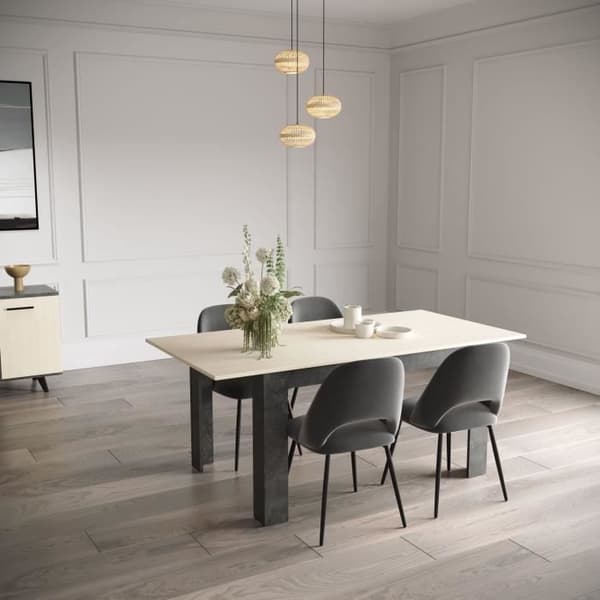 Fast matbord - KENT - Trådfri ek / Sidewalk - Rektangulär - 4 / 6 personer - 140 x 90 x 77 cm - DEMEYERE