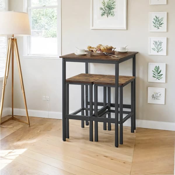 Ståbord, VASAGLE LBT25X, 60x60x92 cm, Brun Sort
