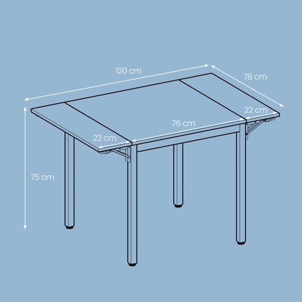 Ruokapöytä, 78x120x76.2 cm, ruskea