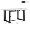Miniatyrbillede 6 af 8: Spisebord - Marmor effekt top - Sorte metalben - 140 x 80 cm - Hvid og sort