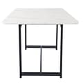 Miniatyrbillede 7 af 8: Spisebord - Marmor effekt top - Sorte metalben - 140 x 80 cm - Hvid og sort