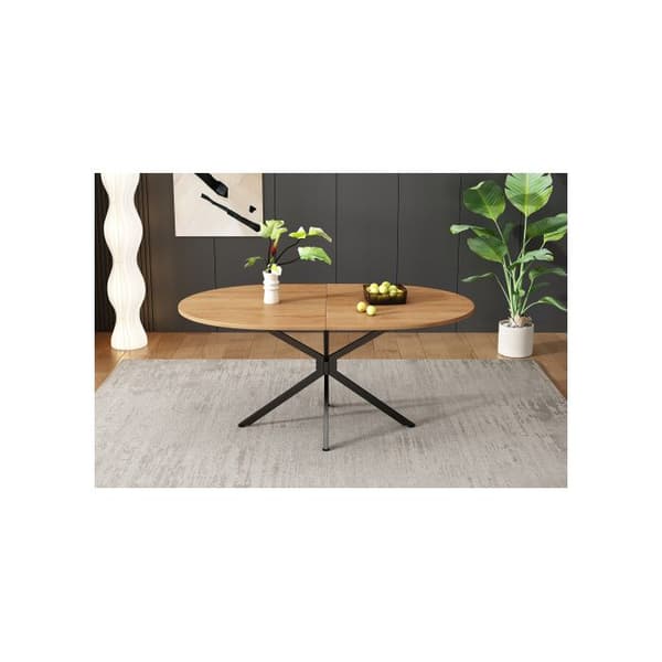 Matbord, L 120*B 80*H 75,5 cm, metallben, oval bord, bord för 4-6 personer