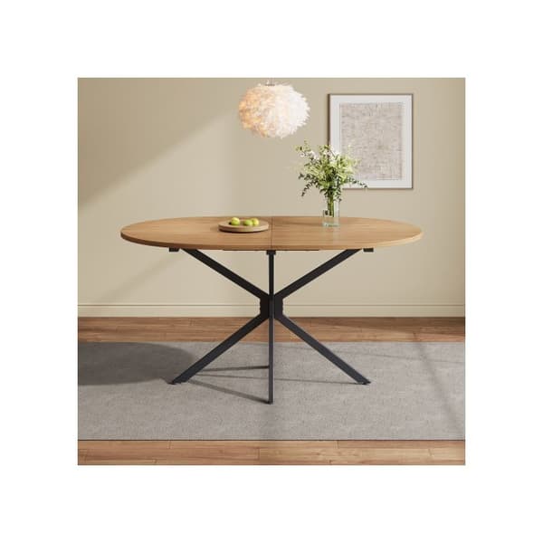 Matbord, L 120*B 80*H 75,5 cm, metallben, oval bord, bord för 4-6 personer