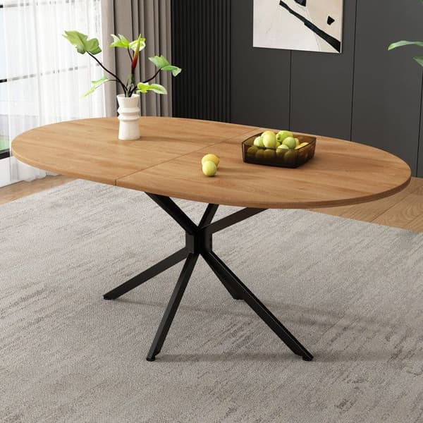 Matbord, L 120*B 80*H 75,5 cm, metallben, oval bord, bord för 4-6 personer