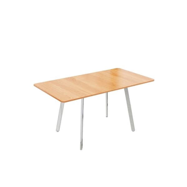 Minimalistisk modern matbord med silverkromade ben - 140 cm x 80 cm, 4-6 sittplatser