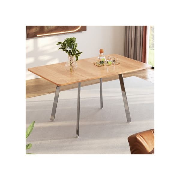 Minimalistisk modern matbord med silverkromade ben - 140 cm x 80 cm, 4-6 sittplatser