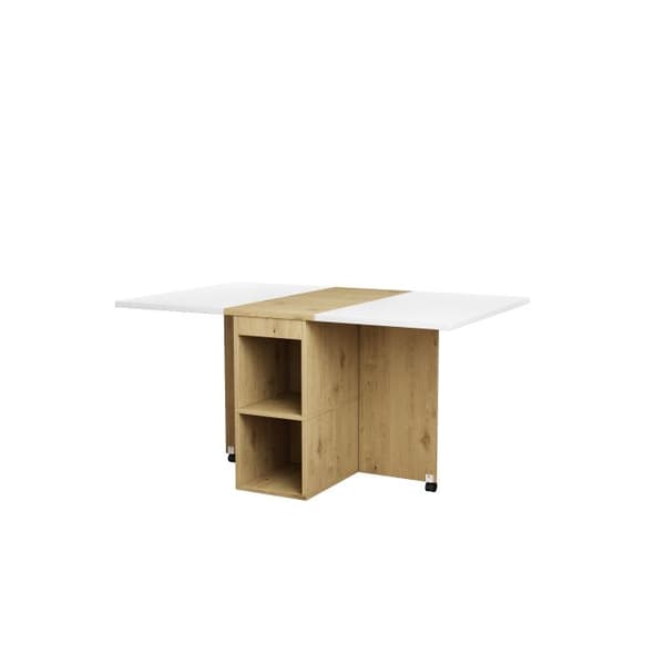 Möbelset för matrum, (inklusive matbord, 4 stolar) 120*80*75 cm, vit + ek