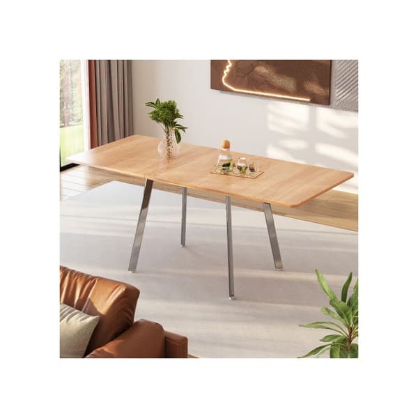 Modern och minimalistisk utdragbar matsalsbord, 140 cm x 80 cm, för 4 till 6 personer.