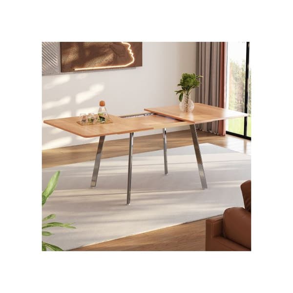 Modern och minimalistisk utdragbar matsalsbord, 140 cm x 80 cm, för 4 till 6 personer.