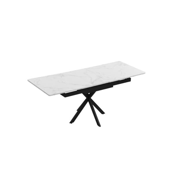 Utökningsbar matbord, sidobord, L 150/180 x B 70 x H 76 cm, svart och vit