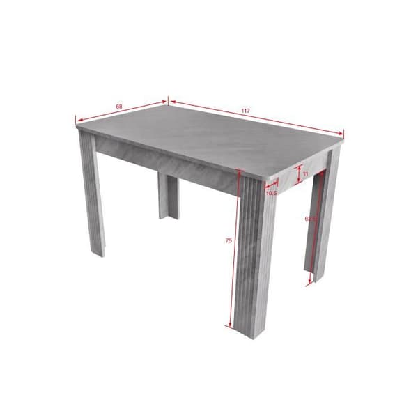 Matbord, robust matbord, fyrbent matbord, betongutseende