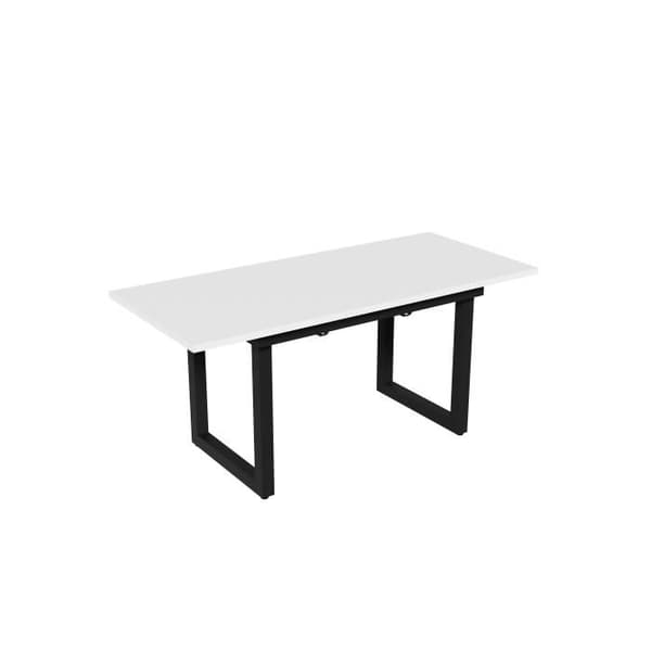 Uttdragbar matbord, mångsidigt och platsbesparande matbord, vit + svart
