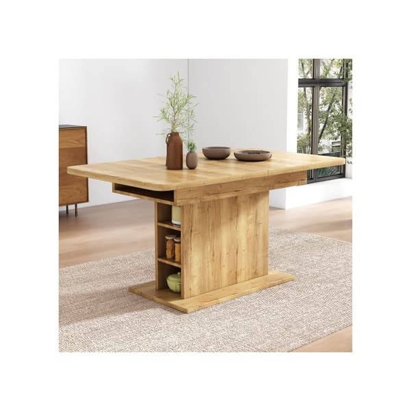 Utökningsbar matbord, L110/130*B70*H75, matbord med naturlig förvaringsutrymme