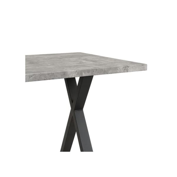 Matbord, korsade ben L140*B80*H76cm, betong + svart utsida