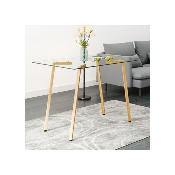 Modern rektangulär glasbord, härdat glas med en tjocklek på 0,8 cm, robust, för 4-6 personer, 110 x 70 x 75 cm