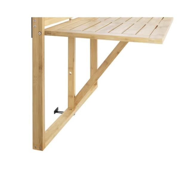 Bordsskiva i bambu för balkong att hänga - Beige - L 64 x H 65 x P 44 cm - Wenko