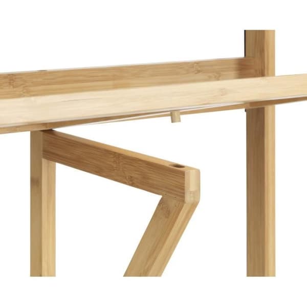 Bordsskiva i bambu för balkong att hänga - Beige - L 64 x H 65 x P 44 cm - Wenko