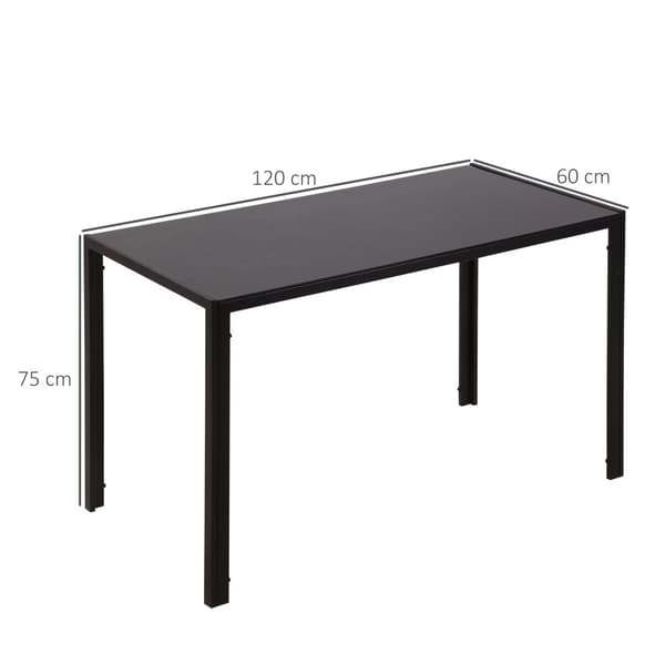 Matbord, LED, 120x60x75 cm, Svart