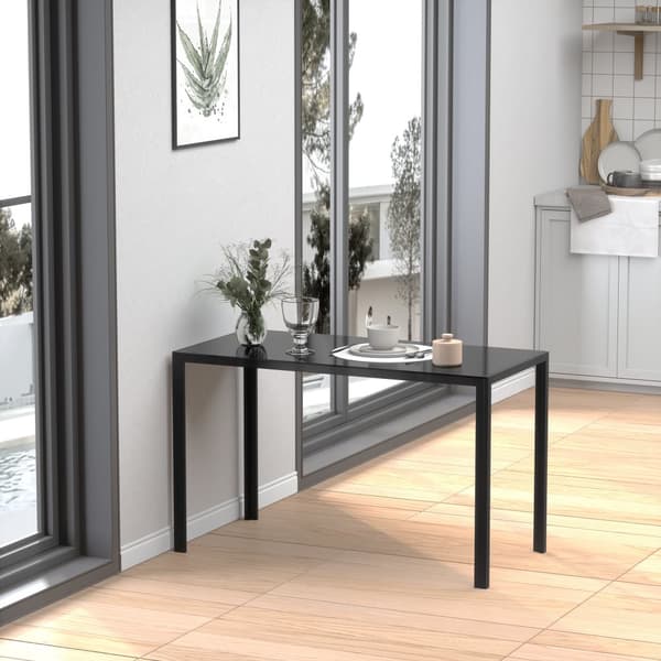 Matbord, LED, 120x60x75 cm, Svart