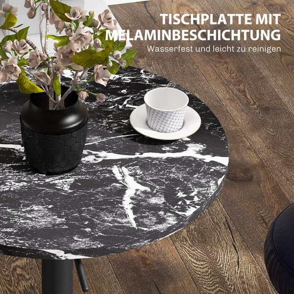 Barbord, Ø60 x 68-93,5 cm, Svart