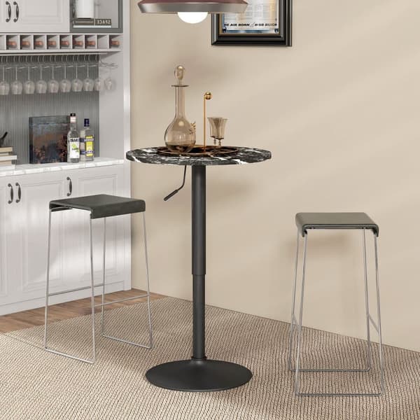 Barbord, Ø60 x 68-93,5 cm, Svart