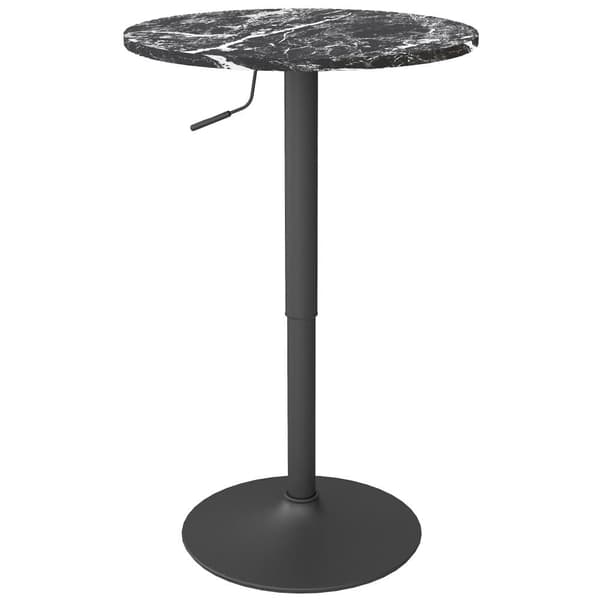 Barbord, Ø60 x 68-93,5 cm, Sort