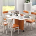 Miniatyrbillede 2 af 9: Foldbord, 120x80x73 cm / 80x67.5x73 cm, Hvid og Teak