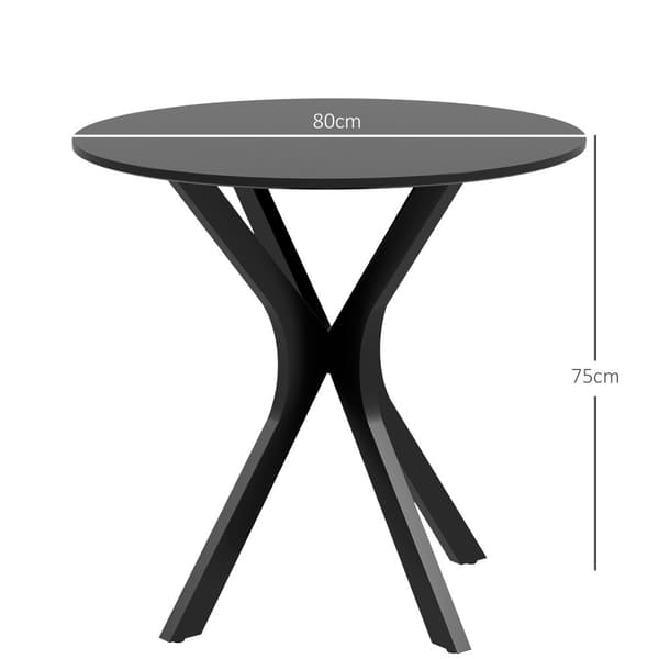 Matbord, Ø78 x 75 cm, Svart