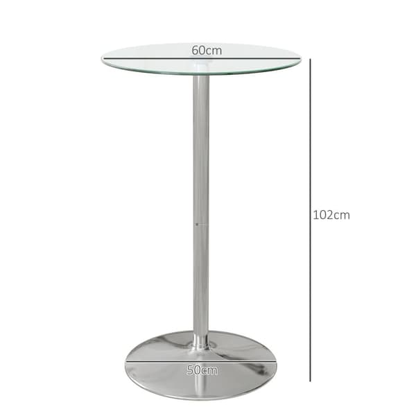 Barbord, 60x60x102 cm, Silver