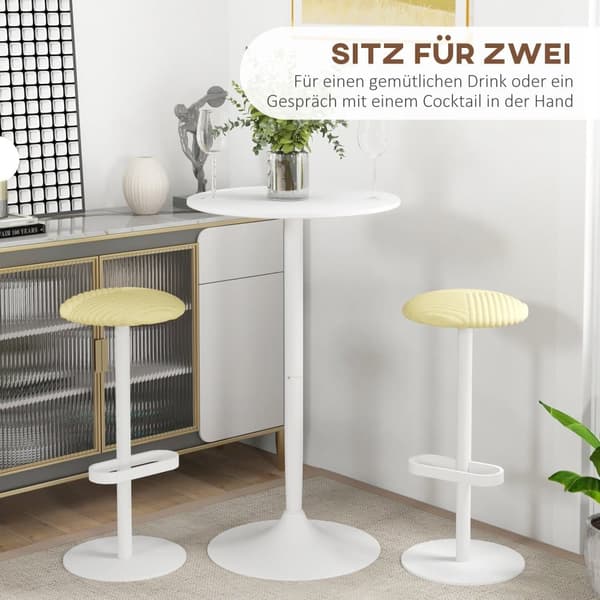 Barbord, Ø60x102H cm, Hvid