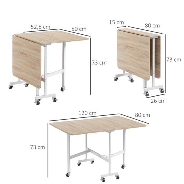 Matbord, 120x80x73 cm, Ek och Vit
