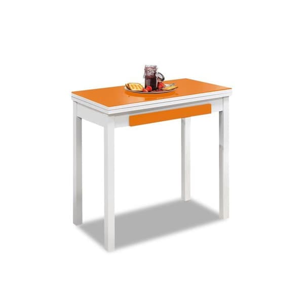 Köksbord med eller utan stol Astimesa - 1 - MLBNA Köksbord, Metall Glas Trä, Orange, 80x40cm