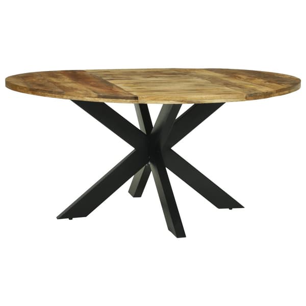 Matbord Runt Ø160x76 cm Massivt trä Grovt Mango