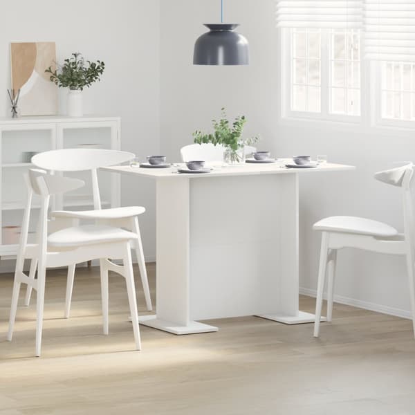 Matbord vit 110x60x75 cm konstruerat trä